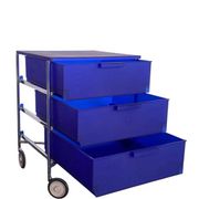Mobil storage unit – 3 cobalt blue drawers – Kartell, 1993 (First edition)