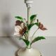 Bouquet lamp to table in vintage painted sheet vinyl lampshade