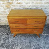 Compass feet chest of drawers