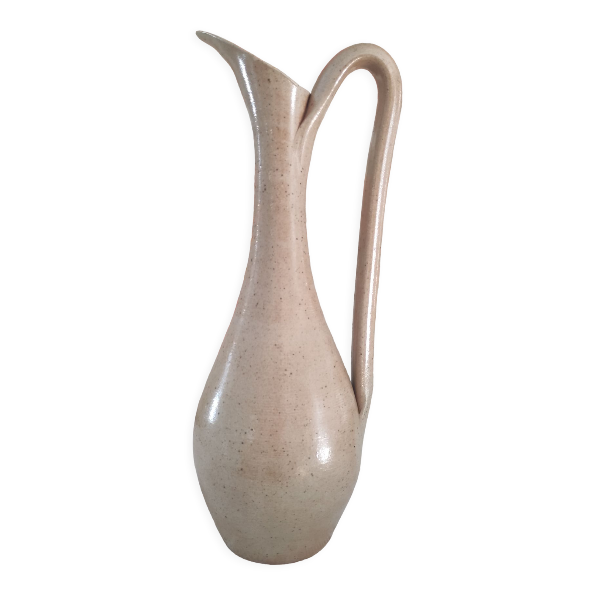 Vintage pitcher in light brown sandstone speckled