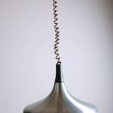 Large German pendant light in chrome metal, Tulip model by Erco 1960.
