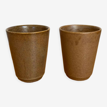 Set of two glasses cups in Digoin stoneware