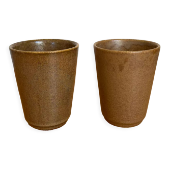 Set of two glasses cups in Digoin stoneware
