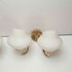 Pair of 60s brass and opaline sconces