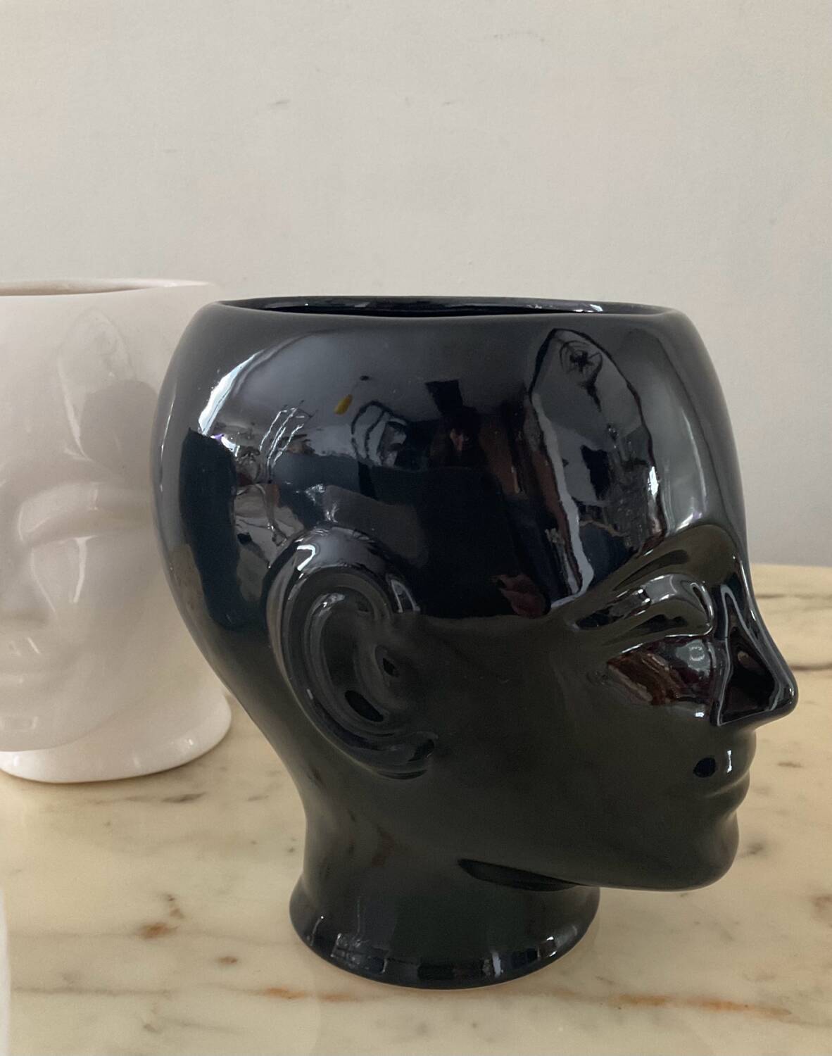 Series of 4 vintage ceramic head vases from the 70s and 80s