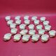 25 Snail Shell Buckets In Vintage White Porcelain