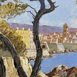 Painting signed Xavier Sager 1881-1969 view of Nice