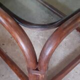Rattan coffee table.