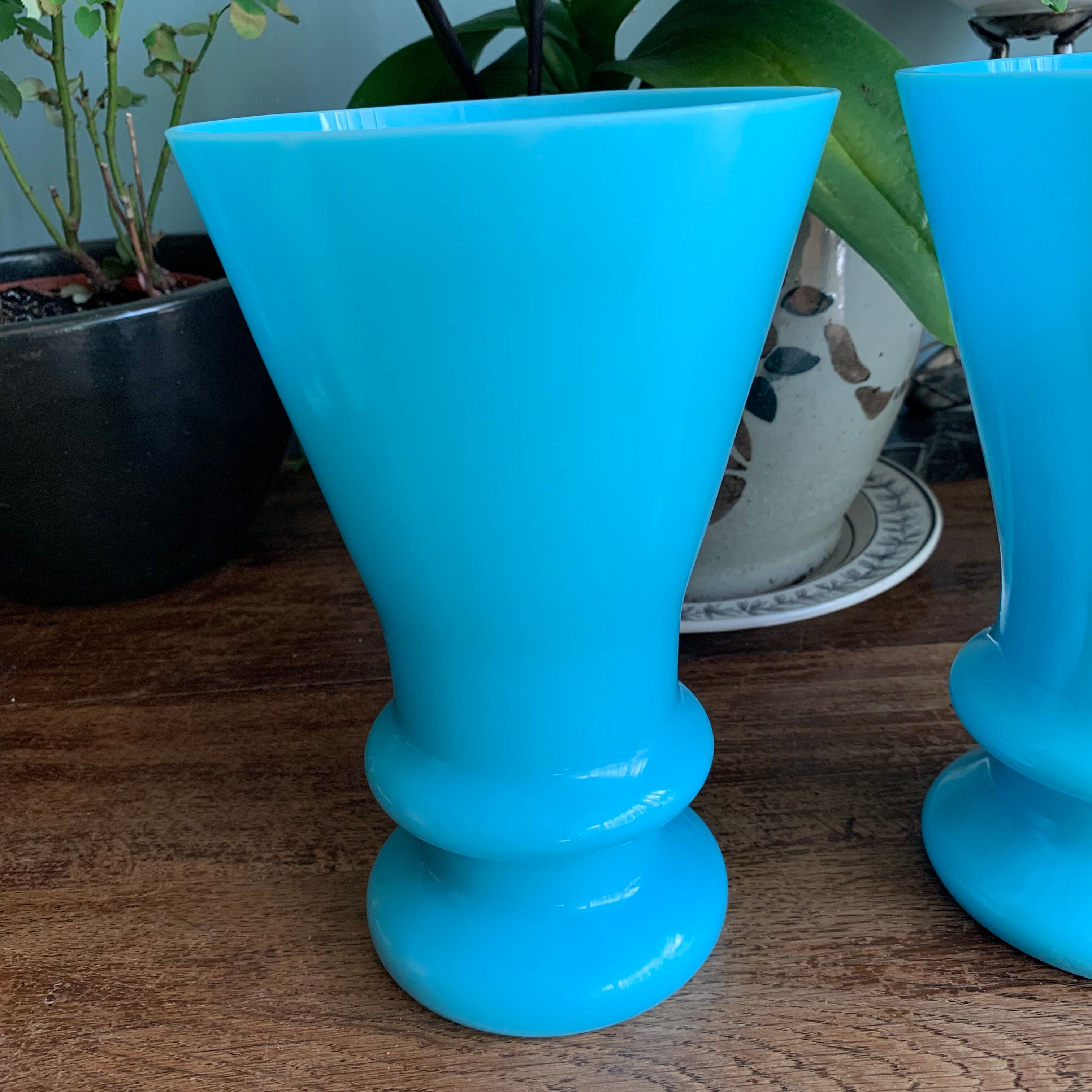 Pair of opaline vases