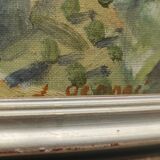 French vintage signed oil painting