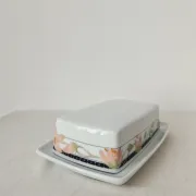 Vintage porcelain butter dish Apilco "Louisiane" - Yves Deshoulieres