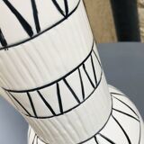 Vase with geometric pattern handles