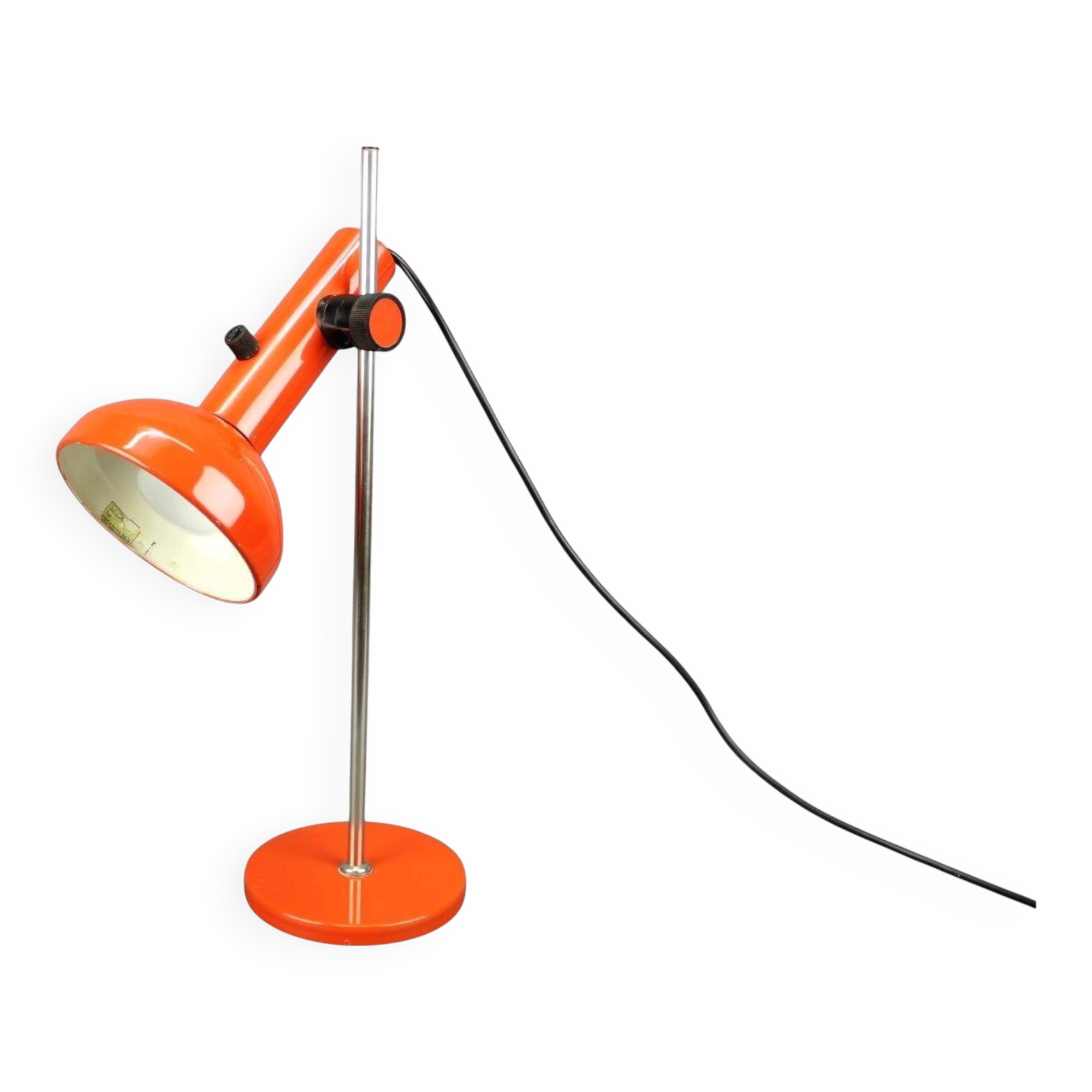 1970s German Orange Adjustable Desk Lamp Bauhaus Style