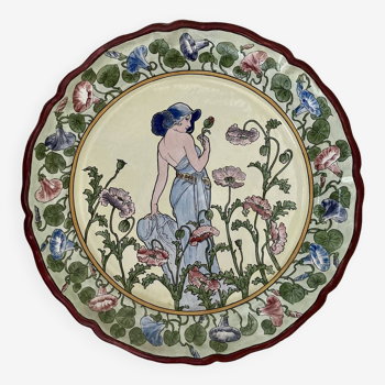 Ceramic dish with Alfons Mucha decor