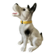 DESVRES earthenware dog with sulphide eyes, 1950