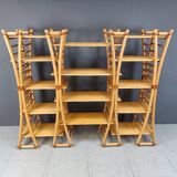 Vintage bamboo wall unit, 1970s
