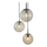 Set of 3 glass bubble globes 4101 by Glashütte Limburg 1970