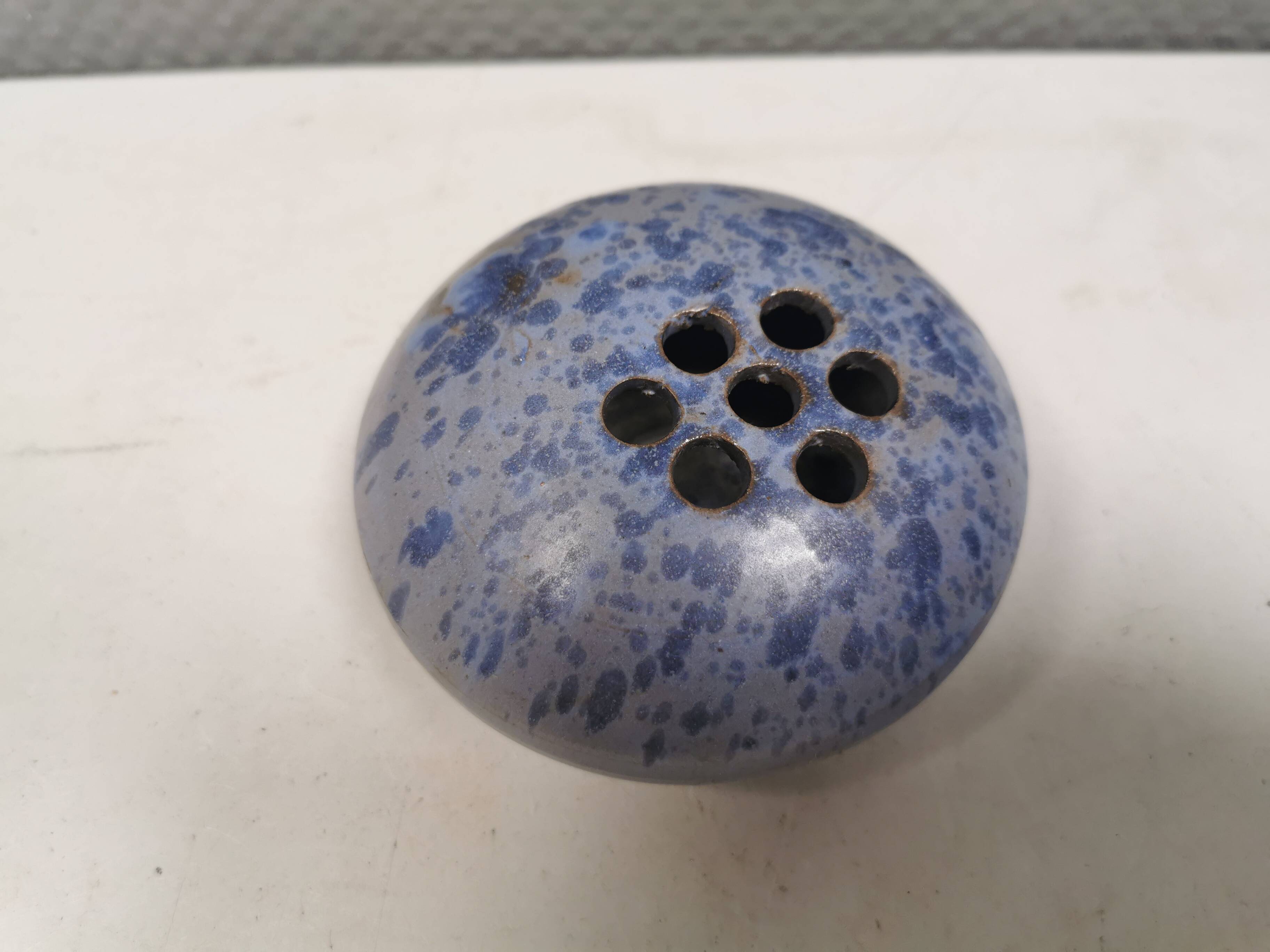 Small gorgeous vase in bluish colours/shades. Netherlands 1970s