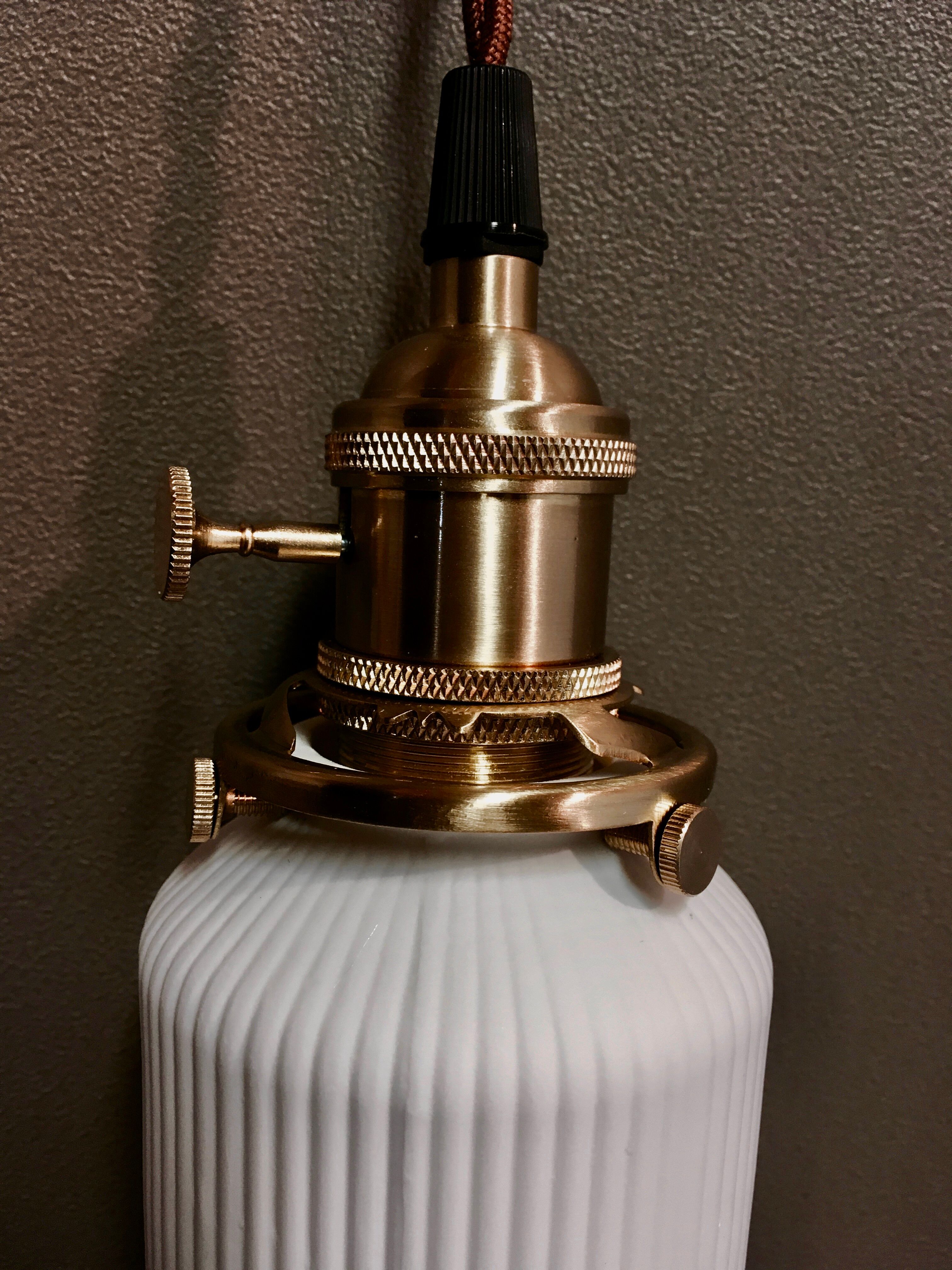 Suspension opaline glass and brass