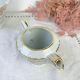 Vintage tea set in golden white porcelain CHAUVIGNY LIMOGES