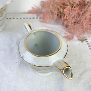 Vintage tea set in golden white porcelain CHAUVIGNY LIMOGES