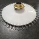 Lampshade suspension in opaline toothed white years 40 claw brass Ø 26 cm