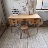 Blonde walnut desk and pine top 1900