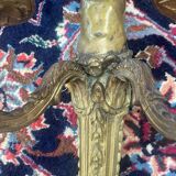 Pair of gilt bronze wall sconces with caryatid and Atlante decoration, 18th century.