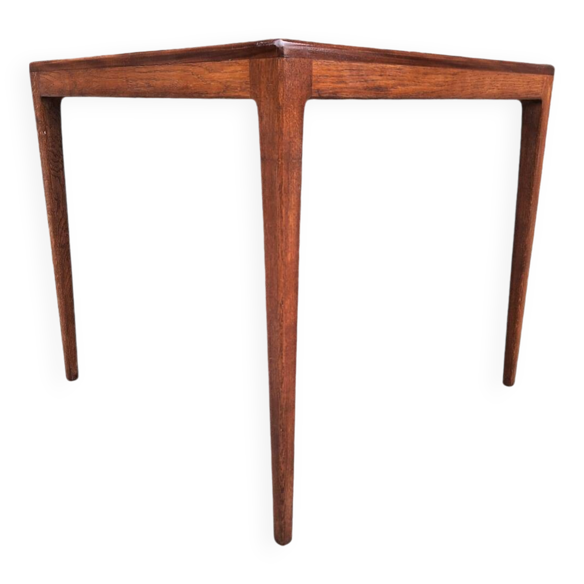 Vintage square teak table, antique Scandinavian style furniture