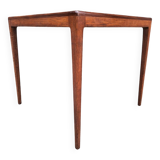 Table carrée vintage en teck, meuble ancien style scandinave