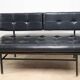 Vintage "Daybed" sofa bench in metal and imitation leather, 1950