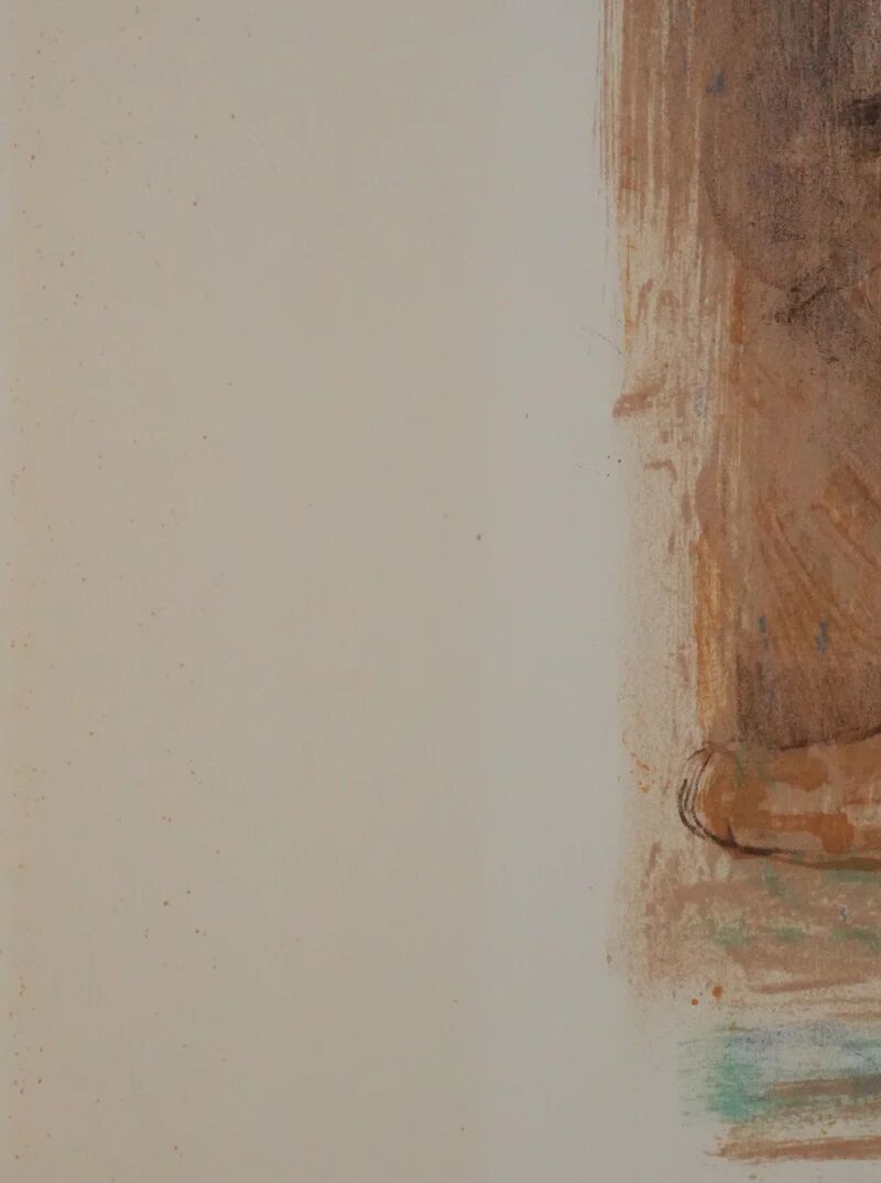 Paul COLLOMB: Dancer on a green background, original signed lithograph.