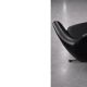 Vintage Mid-Century Scandinavian Modern Black Swivel Chairs, Set of 2
