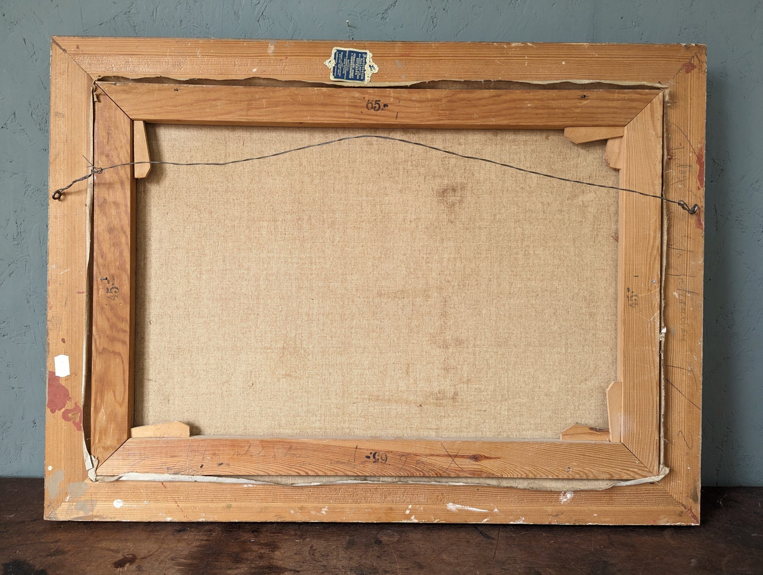 Mid-Century Modern Swedish "Coastal Sunset" Vintage Seascape Oil Painting, Framed