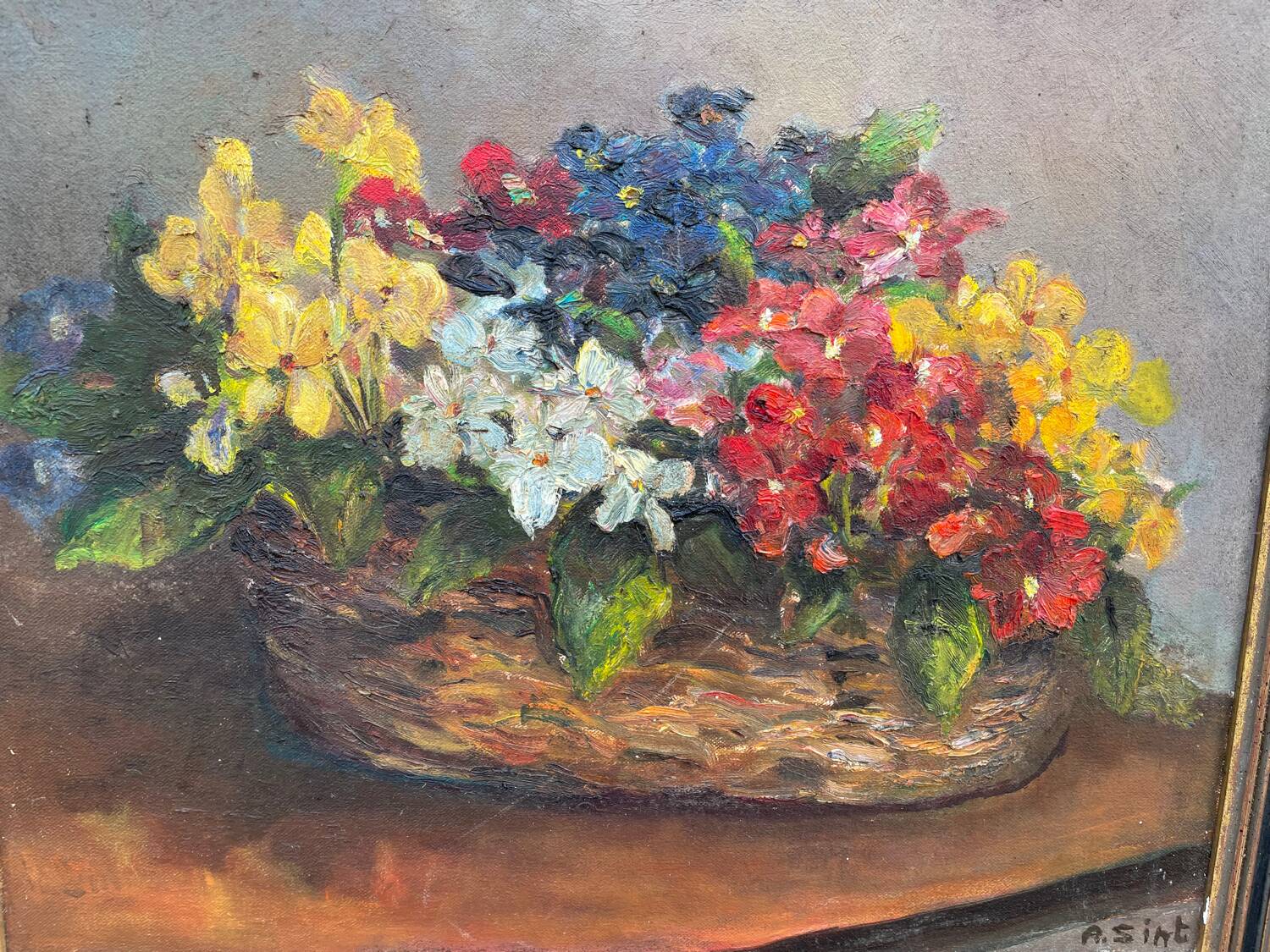 Oil painting on canvas, bouquet of flowers