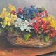 Peinture à l’huile sur toile , bouquet de fleurs