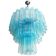 Light blue “tronchi” murano glass chandelier d60-3l