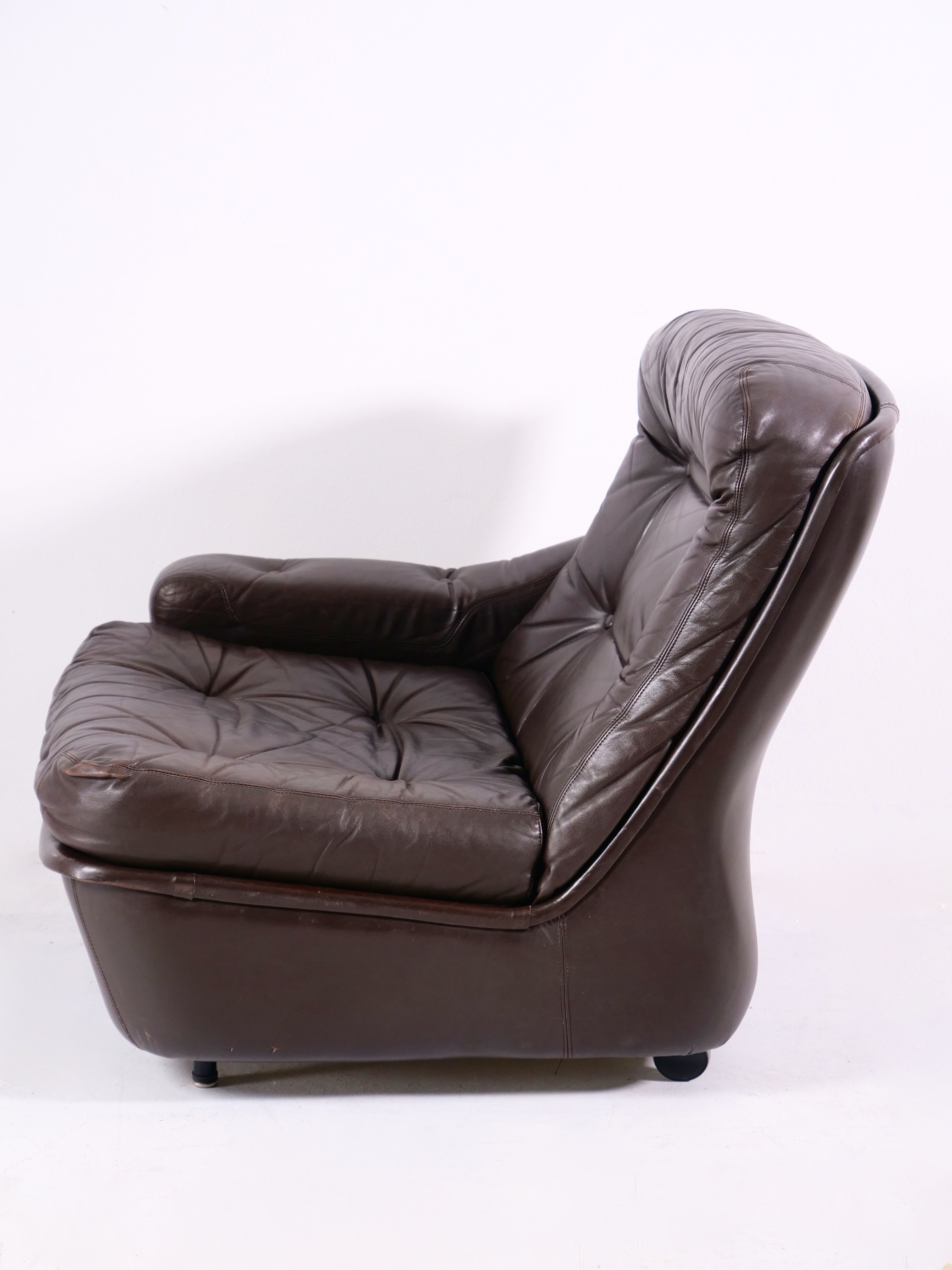 Modular leather sofa by michel cadestin for airborne