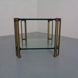 T24 Tempered Glass & Brass Coffee Table by Peter Ghyczy, Germany, 1970s