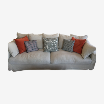 Sofa 6 sittings in beige linnen