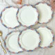 Set of 6 porcelain plates and 6 small mismatched vintage plates ~ Dinner service for 6 people ~