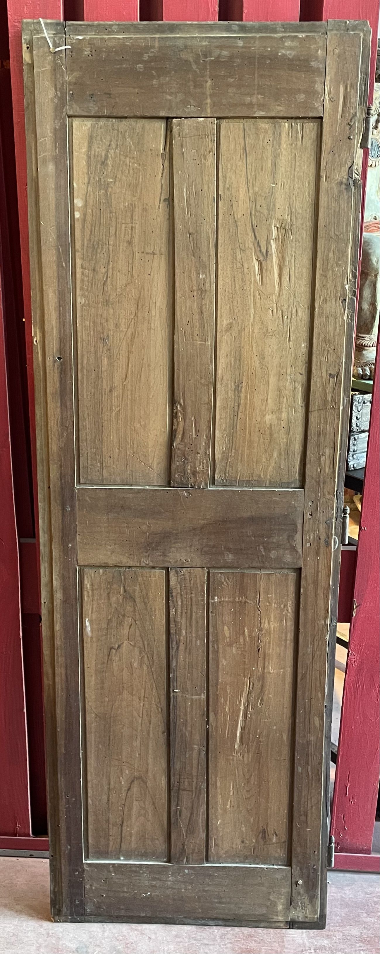 France old 18th century walnut closet door. Composed of 8 finely carved panels.