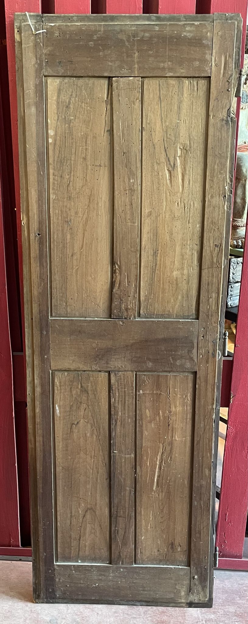 France old 18th century walnut closet door. Composed of 8 finely carved panels.