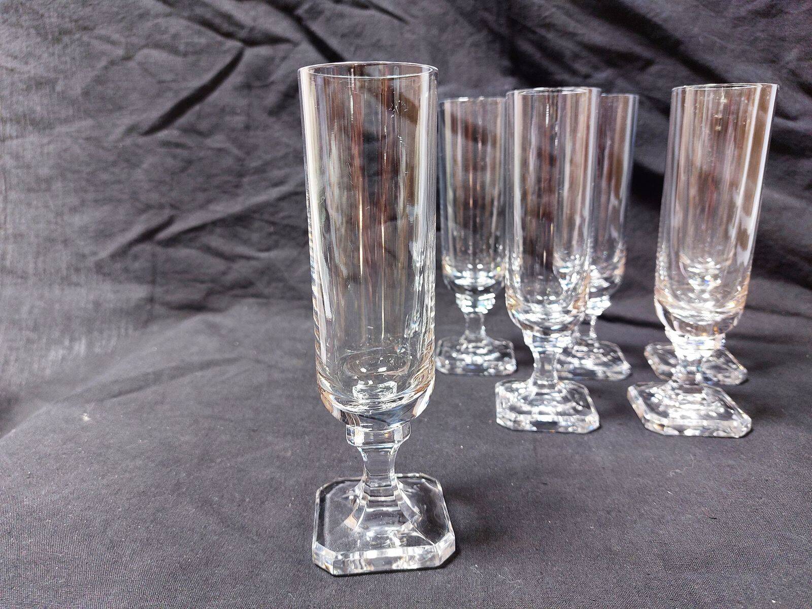 6 crystal champagne flutes from Villeroy and Boch, model Mercury - Height 17.