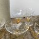 6 antique yellow crystal stemmed glasses and cups