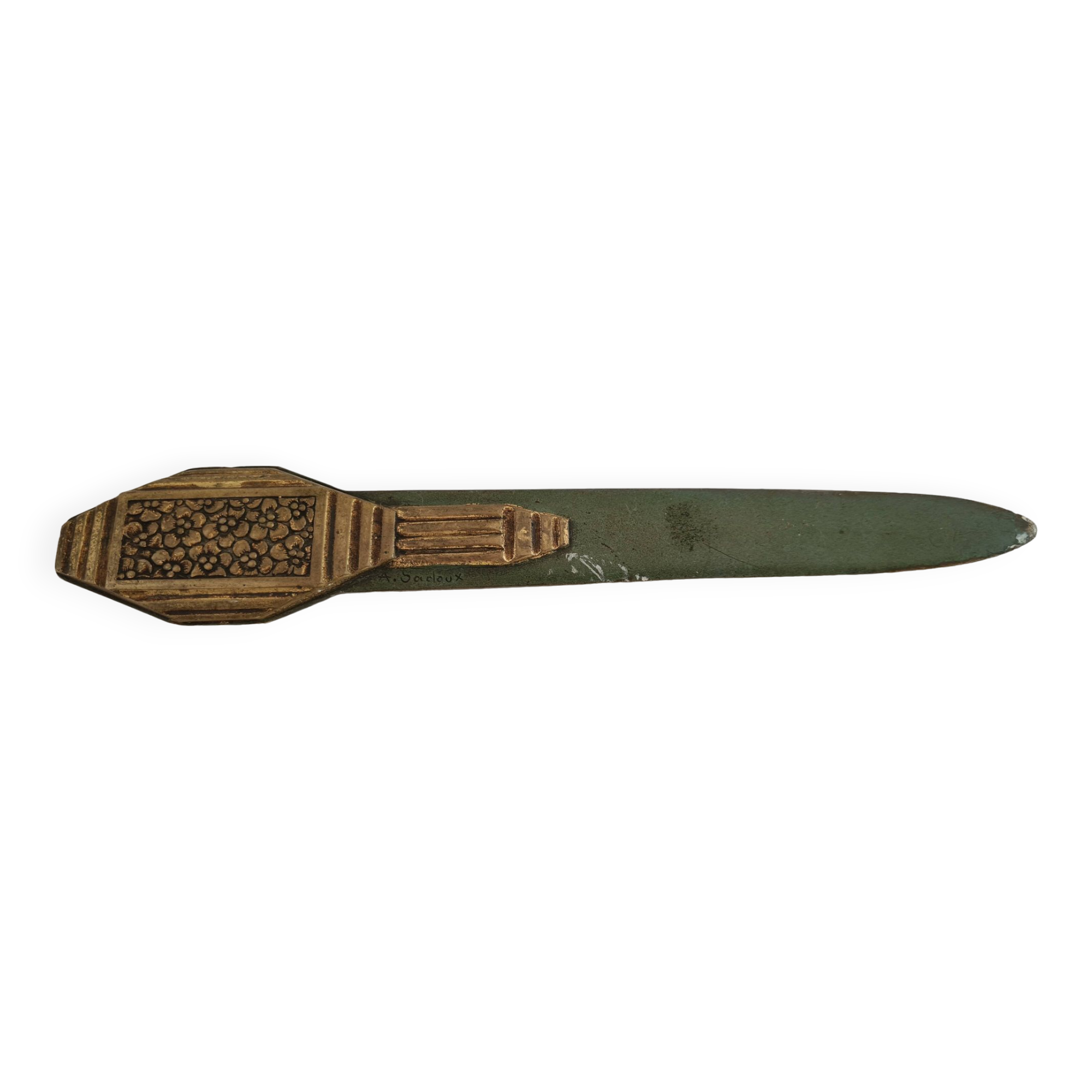 "A. Sadoux" bronze letter opener