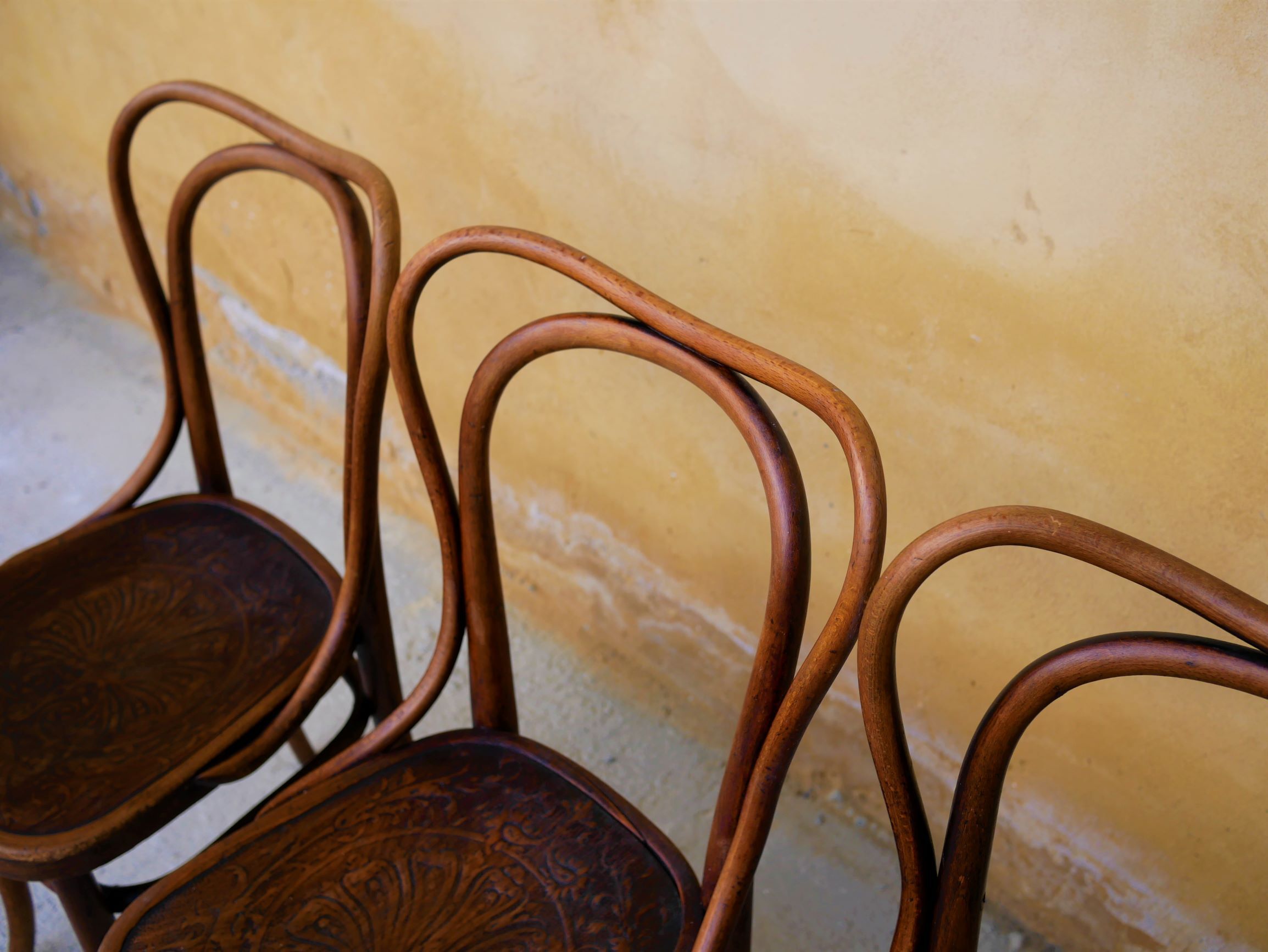 Set of 4 chairs Bistro, model n ° 55, by Jacob and Josef kohn