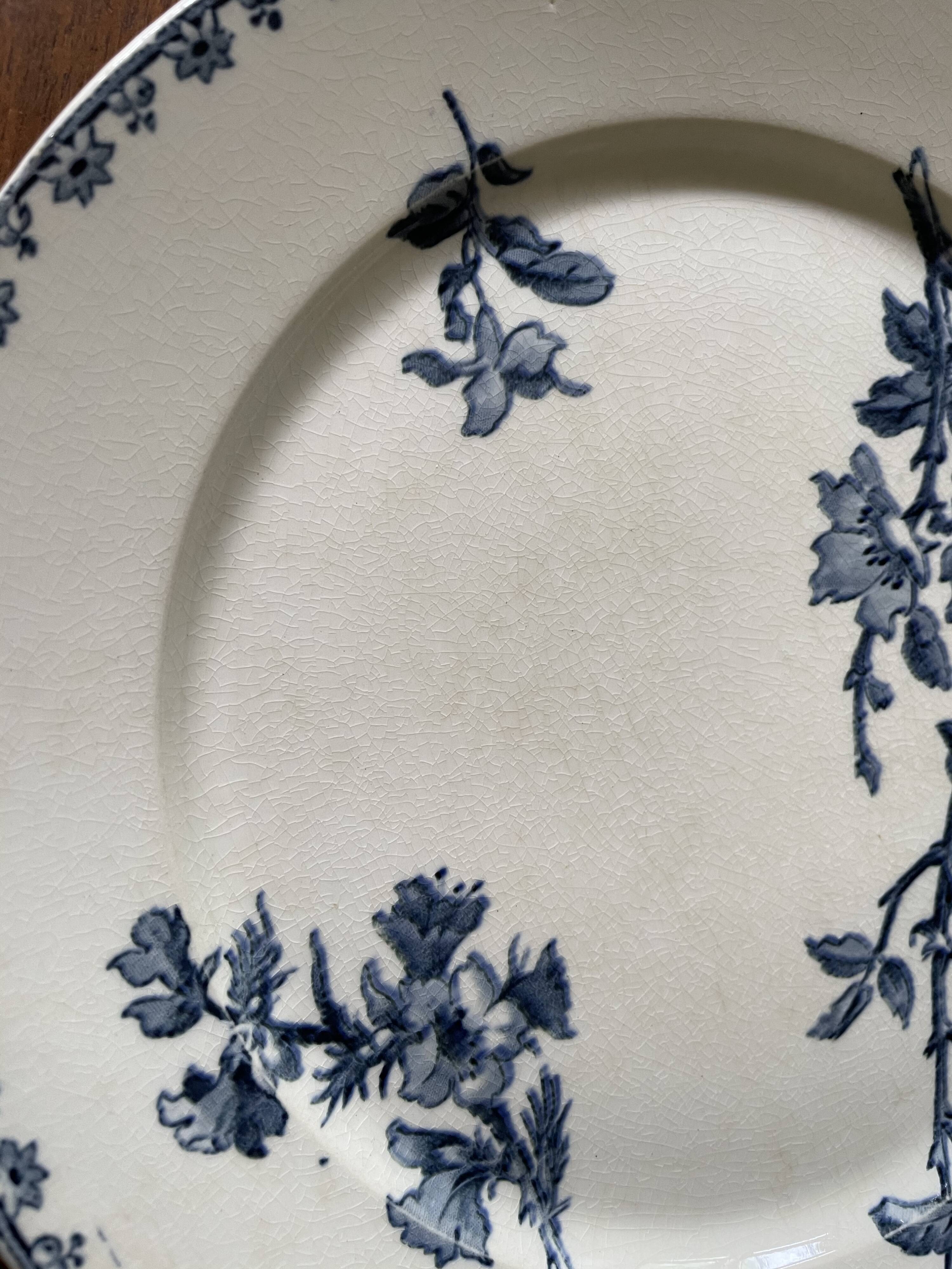 Flat plates Sarreguemines Iron Earth model Blue favorite