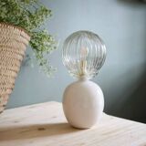 Ceramic lamp & striped glass