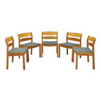 Set of five ash chairs, Danish design, 1960s, designer: Kurt Østervig, manufacturer: FDB Møbler